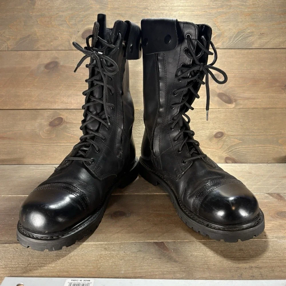 Bates Mens size 12 shoes Black Leather Cap Toe Lace Up Tactical Combat Boots